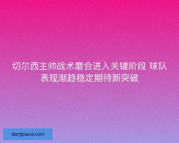 切尔西主帅战术磨合进入关键阶段 球队表现渐趋稳定期待新突破